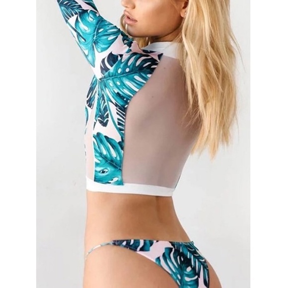 🍍Two Piece Swim Suit / Zippered Front Wetsuit Top - Picture 2 of 12